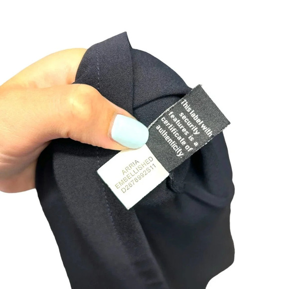 Diane von Furstenberg Arria Embellished Cutout Top In Black Size 6 - Picture 8 of 8